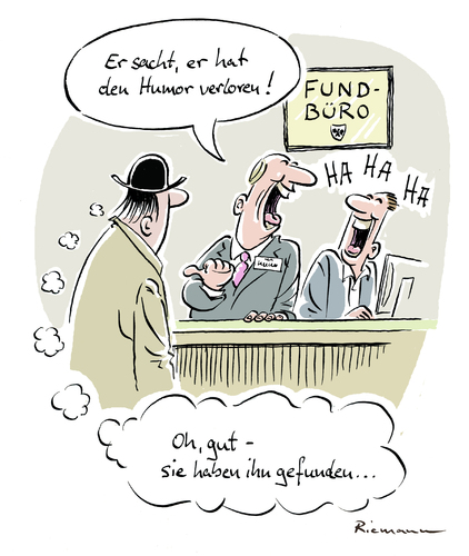 Cartoon: Fundbüro (medium) by Riemann tagged fundbuero,humor,verloren,cartoon,george,riemann,fundbuero,humor,verloren,cartoon,george,riemann