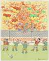 Cartoon: Hooligans (small) by Riemann tagged fussball,soccer,hooligans,sport,krieg,ultras,fanatiker,fanatics,fans,cartoon,george,riemann