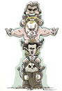 Cartoon: Syrischer Totempfahl - lupenrein (small) by Riemann tagged gerhard,schroeder,putin,assad,lupenreiner,demokrat,syrien,russland,gazprom,totempfahl,politik,krieg,tod,diktatur,cartoon,george,riemann