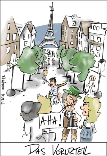 Cartoon: Das Vorurteil (medium) by Philipp Weber tagged vorurteile