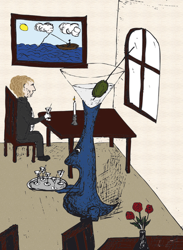 Cartoon: enviroments change (medium) by anika tagged muffin,beach,forest,waiting,waiter,fish