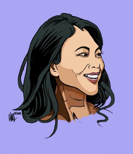 Cartoon: Portrait Study - Asian woman (medium) by halltoons tagged portrait,asian,woman,girl,manga