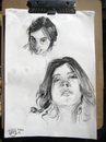 Cartoon: Face and Head Studies (small) by halltoons tagged portrait,head,face,girl,woman,drawing,sketch,charcoal