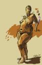 Cartoon: Gia Triumphant (small) by halltoons tagged figure,drawing,nude,woman,girl,color