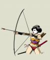 Cartoon: Samurai-Geisha 4 (small) by halltoons tagged geisha girl woman japan archer