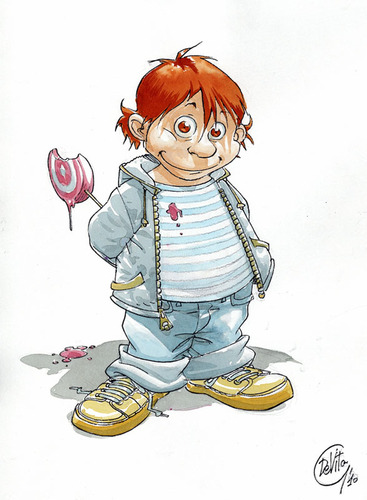 Cartoon: Bambino Gio (medium) by giuliodevita tagged bambino,child,leccalecca