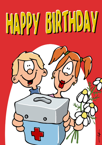 Cartoon: Happy Birthday 2 (medium) by luftzone tagged birthday,geburtstag,glückwunsch,junge,mädchen,boy,girl,arztkoffer,kamille,feiern,glückwünsche,gesundheit,medizin,grußkart,karte,geburtstag,glückwunsch,glückwünsche,arztkoffer,kamille,gesundheit,feiern,medizin