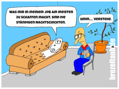 Cartoon: Burn-out (medium) by brezeltaub tagged burnout,burn,out,ausgebrannt,nachtschichten,brezeltaub