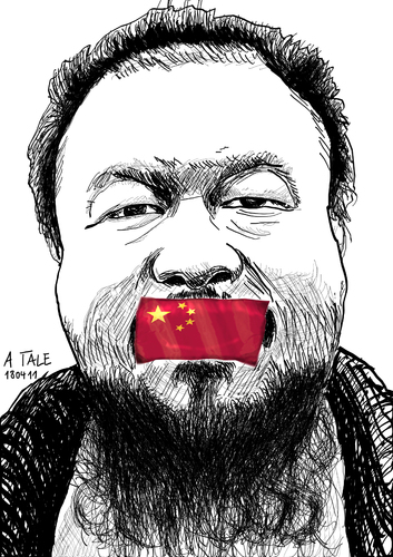 Cartoon: Ai WeiWei (medium) by Ago tagged artist,cina,diktatur,despotism,speech,freedom,democracy,weiwei,china,china,demokratie,freiheit,diktatur,dikator,meinungsfreiheit