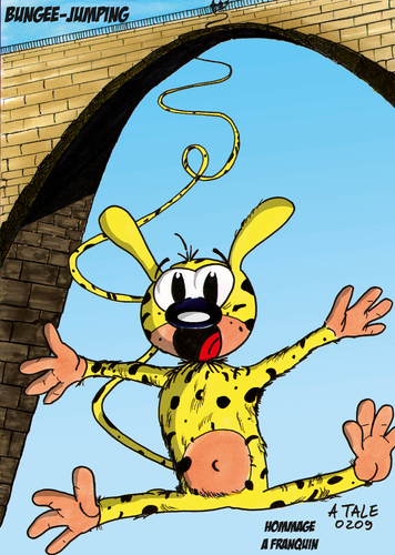 Cartoon: Bungee-Jumping (medium) by Ago tagged animals,jumping,bungee,comic,franquin,marsupilami