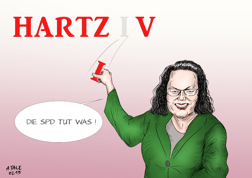 Cartoon: Kommt jetzt Hartz V ? (medium) by Ago tagged spd,vorsitzende,andrea,nahles,sozialstaatkonzept,agenda,beratung,vorstand,abschaffung,hartz,vier,reformen,bürgergeld,recht,auf,arbeit,weniger,sanktionen,kosmetik,umetikettieren,durchsetzbarkeit,machbarkeit,politik,karikatur,cartoon,pressezeichnung,illustration,tale,agostino,natale,spd,vorsitzende,andrea,nahles,sozialstaatkonzept,agenda,beratung,vorstand,abschaffung,hartz,vier,reformen,bürgergeld,recht,auf,arbeit,weniger,sanktionen,kosmetik,umetikettieren,durchsetzbarkeit,machbarkeit,politik,karikatur,cartoon,pressezeichnung,illustration,tale,agostino,natale