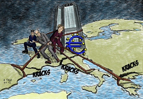 Cartoon: Kontinentaldrift (medium) by Ago tagged eu,europa,schuldenkrise,finanzkrise,euro,krise,schulden,rettung,rettungsschirm,griechenland,italien,spanien,portugal,merkel,sarkozy,monti,ezb,eu,europa,schuldenkrise,finanzkrise,euro,krise,schulden,rettung,rettungsschirm,griechenland,italien,spanien,sarkozy,merkel,portugal,monti