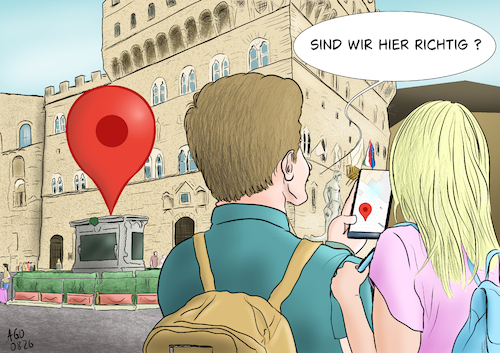 Cartoon: Verpeilt (medium) by Ago tagged tourismus,urlaub,reisen,digitalisierung,online,smartphone,maps,stadtkarte,reiseführer,orientierung,weg,finden,verlernen,navigator,pin,paar,historische,stadt,skulptur,besichtigung,caricature,karikatur,cartoon,pressezeichnung,illustration,ago,agostino,natale,tourismus,urlaub,reisen,digitalisierung,online,smartphone,maps,stadtkarte,reiseführer,orientierung,weg,finden,verlernen,navigator,pin,paar,historische,stadt,skulptur,besichtigung,caricature,karikatur,cartoon,pressezeichnung,illustration,ago,agostino,natale
