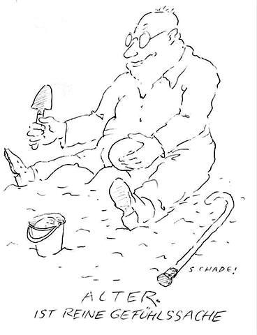 Cartoon: Alter (medium) by Rainer Schade tagged generationen,generations,alter,rente