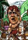 Cartoon: Caricature of Jackie Chan (small) by jit tagged caricature jackie chan red indian 