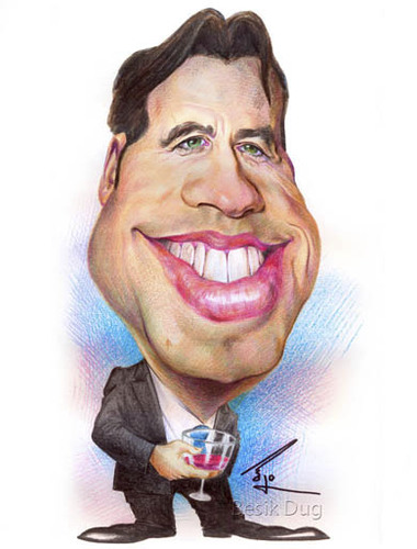 Cartoon: John Travolta (medium) by besikdug tagged john,travolta,besik,dug,cartoon,karikatura,usa,holliwood,dugashvili