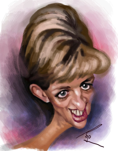 Cartoon: Lady Di (medium) by besikdug tagged lady,di,besikdug,caricature