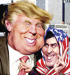 Cartoon: Donald Tramp Mikheil Saakashvili (small) by besikdug tagged donald,tramp,mikhail,saakashvili,besikdug,georgia,usa,karikature