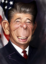Cartoon: Ronald Reagan (small) by besikdug tagged besik,dugashvili,caricature,besikdug,bestcaricatures,politics,potus,president,ronald,reagan,us,usa