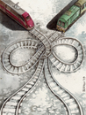 Cartoon: Italian Railways (small) by matteo bertelli tagged italian railways bad weather bertelli