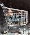 Cartoon: The cage (small) by matteo bertelli tagged financial crisis supermarket
