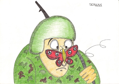 Cartoon: BUTTERFLY OF PEACE (medium) by serkan surek tagged surekcartoons
