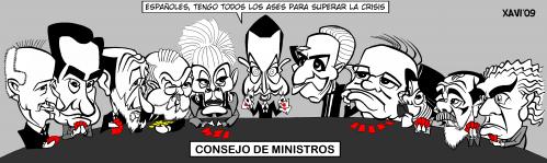 Cartoon: Consejo de ministros (medium) by Xavi dibuixant tagged zapatero,caricature,spain,psoe,gobierno