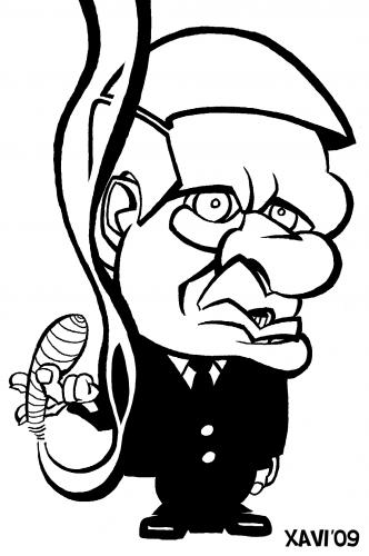 Cartoon: G8 fumes - Harper (medium) by Xavi dibuixant tagged harper,caricature,canada,g8