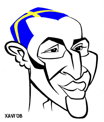 Cartoon: Henrik Larsson (medium) by Xavi dibuixant tagged sweden,soccer,football,2008,euro,larsson,henrik,henrik,larsson,euro2008,fussball,fußball,em,europameisterschaft,sport,spieler,karikatur,gesicht,portrait,mann
