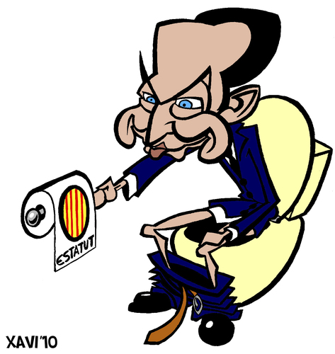 Cartoon: The toilet of Zapatero (medium) by Xavi dibuixant tagged zapatero,cartoon,caricature,catalunya,spain,catalonia,estatut