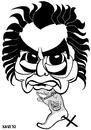 Cartoon: Antoni Tapies (small) by Xavi dibuixant tagged antoni,tapies,caricature,caricatura,cartoon,art,sock,mitjo,catalan