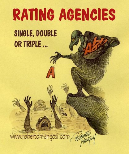Cartoon: Rating Agencies (medium) by Roberto Mangosi tagged rating,economy,agencies,agency,aaa