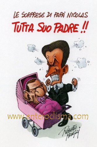 Cartoon: Similar to her father (medium) by Roberto Mangosi tagged bunga,berlusconi,sarkozy,carla,baby