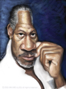 Cartoon: Morgan Freeman (small) by Amauri Alves tagged actors,caricature