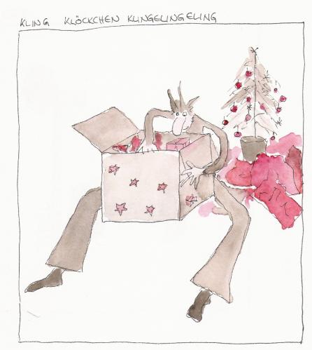 Cartoon: kling glöckchen..... (medium) by kika tagged weihnachten,geschenke,