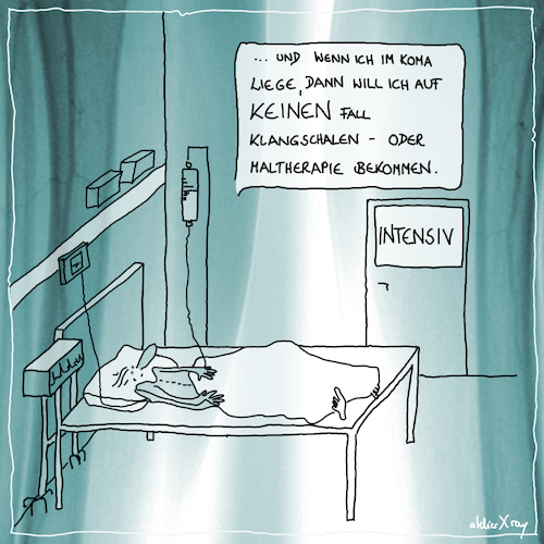 Cartoon: Koma (medium) by kika tagged koma,wachkoma,intensivstation,its,klangschalen,maltherapie,tot,krankenhaus