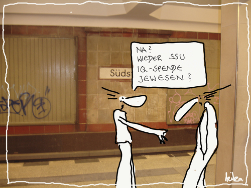 Cartoon: na  wieder zur iq spende jewesen (medium) by kika tagged iq,intelligenz