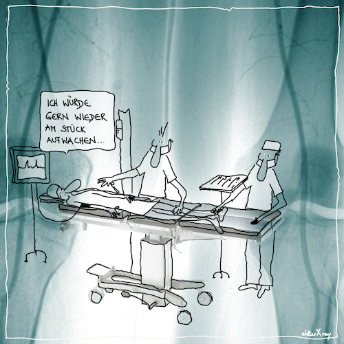 Cartoon: OP (medium) by kika tagged op,krankenhaus,arzt,chirurg,chirurgie,narkose,anästhesie,operation,medizin,patient