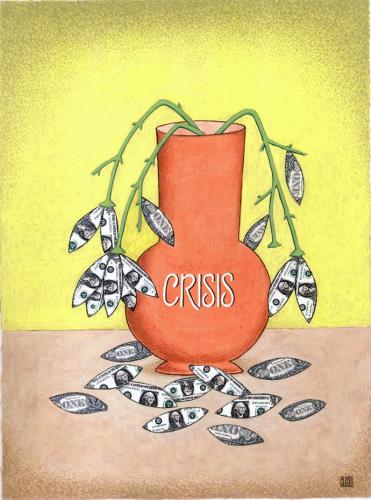 Cartoon: crisis (medium) by ciosuconstantin tagged money