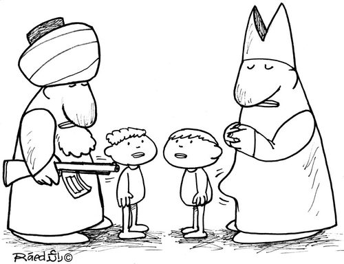 Cartoon: Fundamentalism (medium) by Raed Al-Rawi tagged fundamentalism