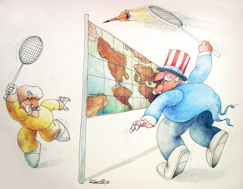 Cartoon: US vs USSR (medium) by Raed Al-Rawi tagged usa,ans,ussr