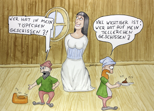 Cartoon: Böses Schneewittchen (medium) by gore-g tagged töpfchen,zwerge,schneewittchen