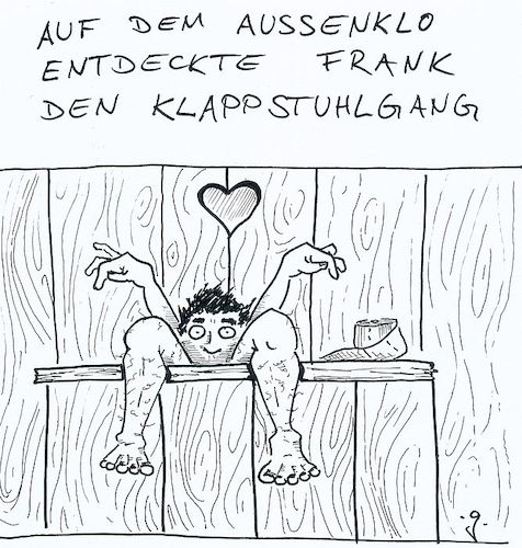 Cartoon: Klappstuhlgang (medium) by gore-g tagged aussenklo,klo,toilette,stuhlgang