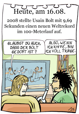 Cartoon: 16. August (medium) by chronicartoons tagged bolt