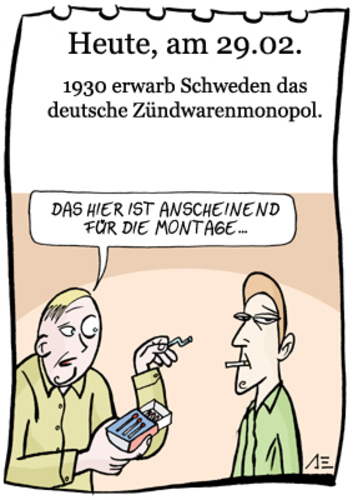 Cartoon: 29. Januar (medium) by chronicartoons tagged zündhölzer,schweden,ikea,cartoon