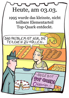 Cartoon: 3. märz (medium) by chronicartoons tagged top,quark,teilchen,cartoon