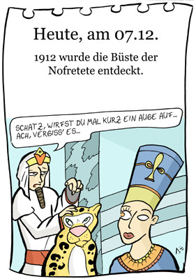 Cartoon: 7. Dezember (medium) by chronicartoons tagged nofretete,cartoon