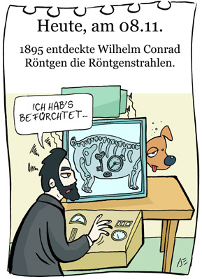 Cartoon: 8. November (medium) by chronicartoons tagged xray,röntgen,röntgenstrahlen,cartoon