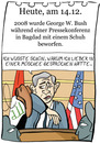 Cartoon: 14. Dezember (small) by chronicartoons tagged george,bush,schuh,irak,cartoon