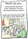 Cartoon: 19. November (small) by chronicartoons tagged currywurst,wurstbude,3sterne,restaurant,aubergine,cartoon